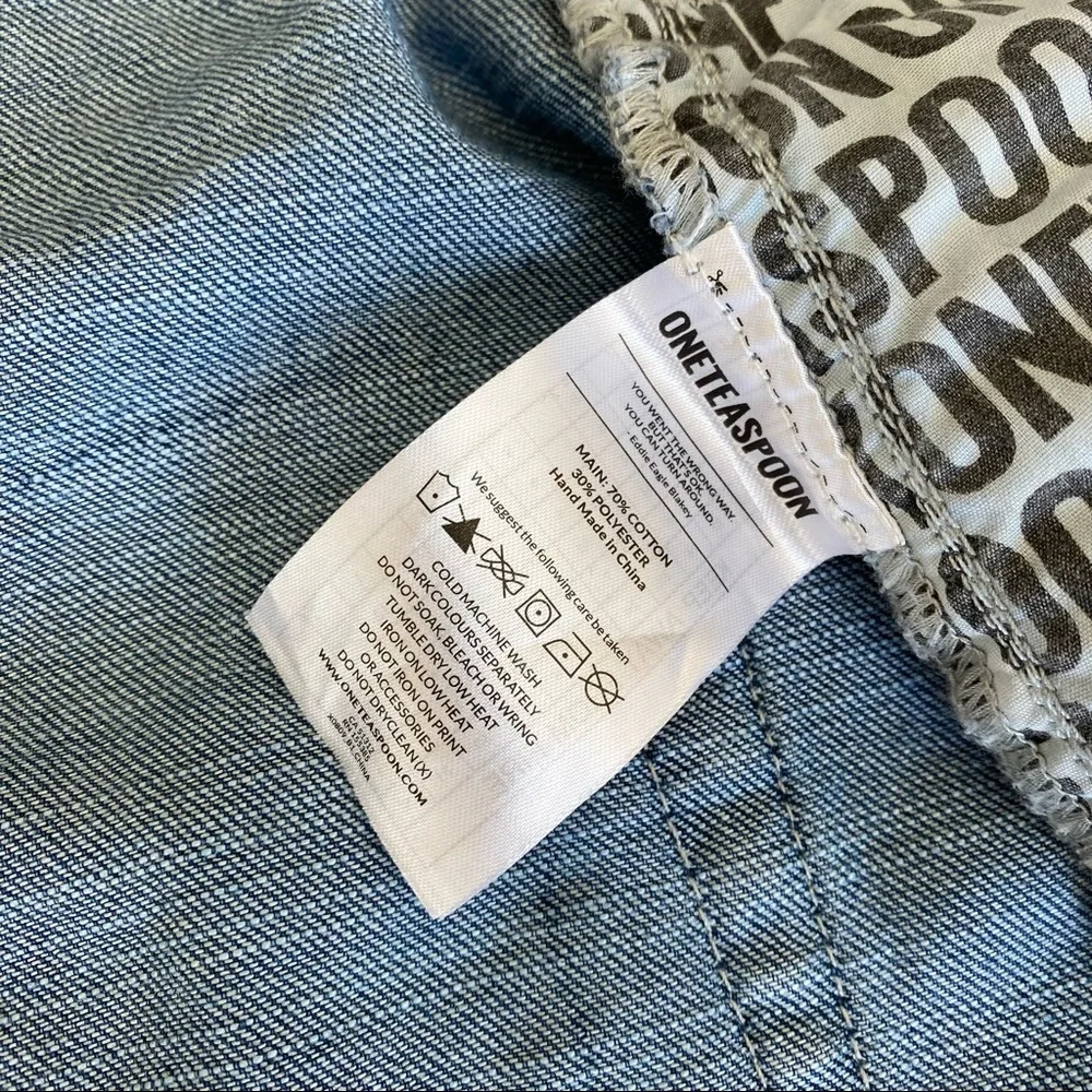 One Teaspoon Blue Denim A-Line Skirt - Picture 13 of 15